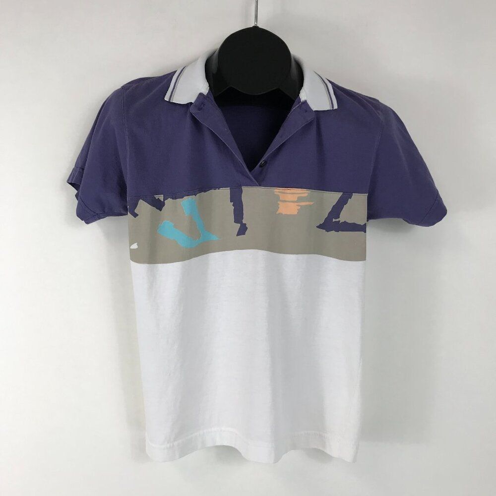 Vintage Le Coq Sportif Colorblock Polo Shirt Women's Small Sports Active Cotton